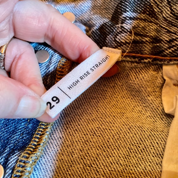 PacSun High Rise Straight Jean with butterflies raw hem twee - Picture 7 of 15